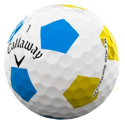 Callaway Chrome Soft Truvis Golf Balls -Golf Supplies Store Callaway 2022 Chrome Soft Truvis Golf Balls White Blue Yellow 3