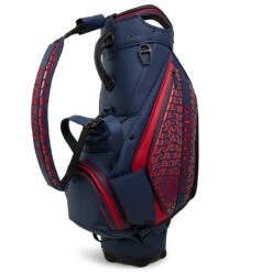 J.Lindeberg Print Golf Tour Staff Bag -Golf Supplies Store J Lindeberg Print Golf Tour Staff Bag Bridge Swirl Red JL Navy Barbados Cherry 3