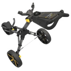PowaKaddy Micra Golf Push Trolley 7 PowaKaddy Micra Golf Push Trolley -Golf Supplies Store PowaKaddy Micra Golf Push Trolley Gunmetal Yellow 3