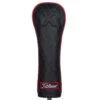 Titleist Jet Black Leather Hybrid Headcover -Golf Supplies Store jetblackleatherhybridcoverblackred1