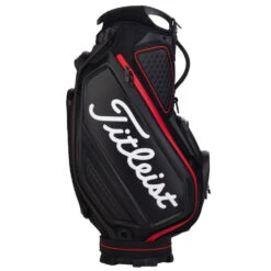 Titleist Jet Black Golf Tour Staff Bag -Golf Supplies Store jetblackstafftourbagblackred4
