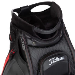 Titleist Jet Black Golf Tour Staff Bag -Golf Supplies Store jetblackstafftourbagblackred5